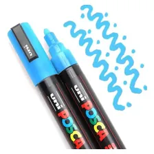 Caneta Marcador Uni Ball Posca Pc-5m (cores) Cor Azul-claro Foto mini  2