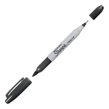 Caneta Marcadora Permanente Ponta Dupla Sharpie Preta Foto mini  3