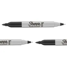 Caneta Marcadora Permanente Ponta Dupla Sharpie Preta Foto  mini 1
