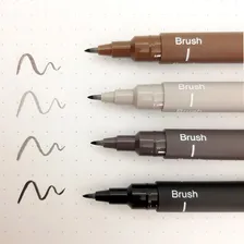 Caneta Nankin Uni Pin Fine Line Brush Mitsubishi Uni-ball Foto mini  3