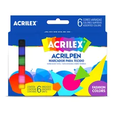 Caneta Para Tecido Artteen Acrilpen Com 6 Cores - Acrilex Foto mini 1