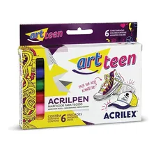 Caneta Para Tecido Artteen Acrilpen Com 6 Cores - Acrilex Foto mini 3