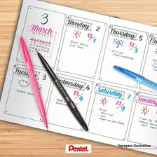 Caneta Pentel Brush Sign Pen Touch - Cinza Foto mini 2