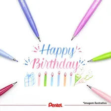 Caneta Pentel Brush Sign Pen Touch - Cinza Foto mini 3