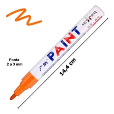 Caneta Permanente A Prova D' Água Paint - Marcador Pneu Cor da tinta Laranja Foto mini 3