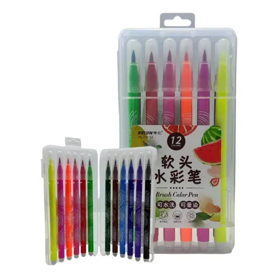 Caneta Pincel Brush 12 Cores Foto 1
