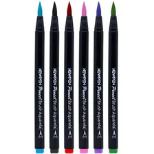 Caneta Pincel Brush 6 Cores Basicas Newpen Foto mini  2