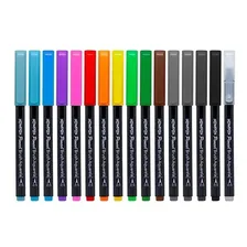 Caneta Pincel Brush Newpen - Kit Com 16 Unidades Com Blender Foto mini 4