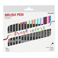 Caneta Pincel Brush Newpen - Kit Com 16 Unidades Com Blender Foto mini  3
