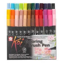 Caneta Pincel Brush Pen Sakura Koi Estojo Com 24 Cores Foto mini 1