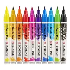Caneta Pincel Ecoline Brush Pen Talens - 10 Cores Foto mini 3