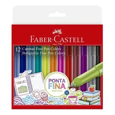 Caneta Ponta Fina, Faber-Castell, Fine Pen 0.4mm, 12 Cores Foto mini  2
