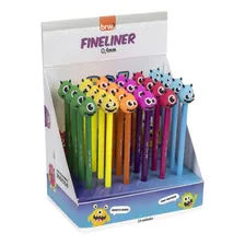 Caneta Ponta Porosa Fineliner 0,4mm 6 Cores Cx C/24 Foto mini 1