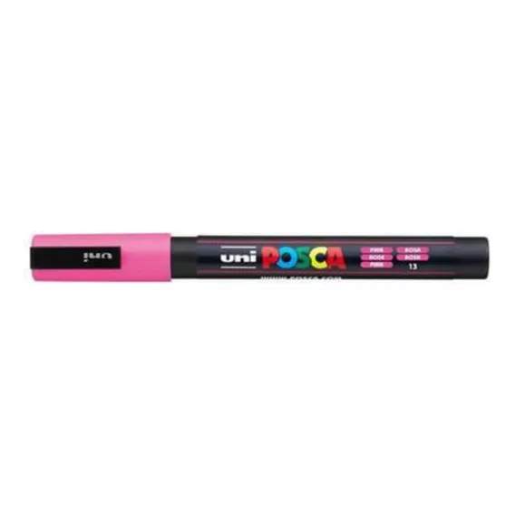 Caneta Posca Pc-3m Rosa Uni Ball - Ponta Chanfrada Foto 1