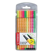 Caneta Stabilo Neon 5 Point 88 + 5point 68 Foto mini 1