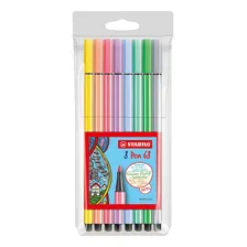 Caneta Stabilo Pen 68 Estojo Com 08 Cores Pastel Foto mini 1