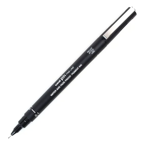 Caneta Técnica Uni-ball Unipin Preta Fine Line 0.1mm Foto 1