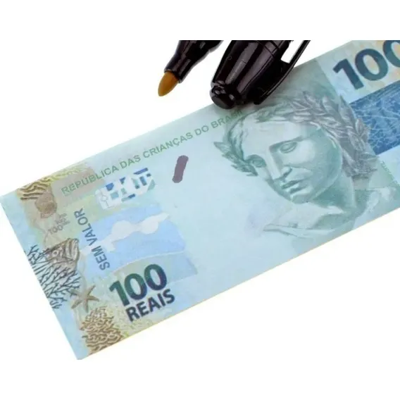 Caneta Teste Para Cédula Dinheiro Falso - Cor Preto Foto 1