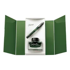 Caneta Tinteiro Luxo Pelikan M205 Olivine + Tinta Edelstein Cor da tinta Verde Cor do exterior Verde Foto mini 1