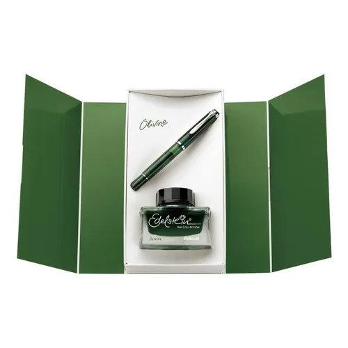 Caneta Tinteiro Luxo Pelikan M205 Olivine + Tinta Edelstein Cor da tinta Verde Cor do exterior Verde Foto 1