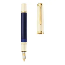 Caneta Tinteiro Luxo Pelikan M800 Cream Blue Pena M Foto mini  2