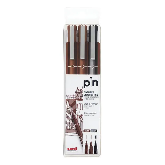 Caneta Uni Pin Fina Nankin Estojo Com 3 Uni Foto 1