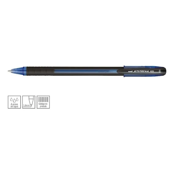Caneta Uniball Jetstream 1.0mm Sx-101 Azul Cx C/12 Unidades Foto 1