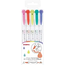 Caneta Zebra Mildliner Brush Pens Exterior Branco Foto mini 1