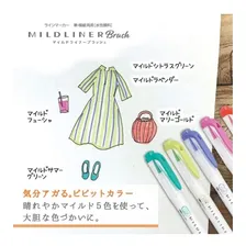 Caneta Zebra Mildliner Brush Pens Exterior Branco Foto mini 2