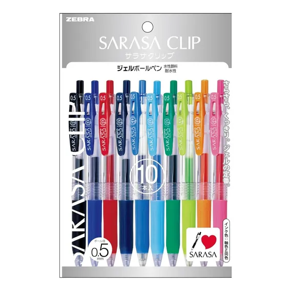Caneta Zebra Sarasa 0.5mm 10cores Made In Japan Cor Da Tinta Variada Cor Do Exterior Variada Foto 1