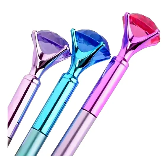 Canetas Com Cristal Diamante Kit Com 10 Exterior Coloridas Foto 1