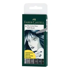 Canetas Pitt Brush Faber-castell -6 Tons De Cinza Ref 167806 Foto mini 1