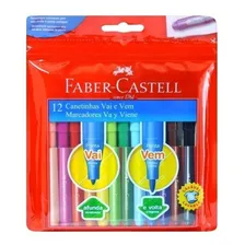 Canetinha Faber Castell 12 Cores Vai E Vem Hidrocor Lavável Foto mini 4