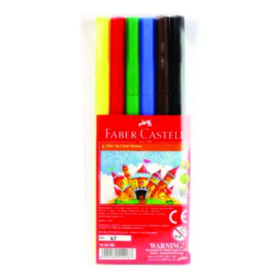 Canetinha Hidrocor 6 Cores Faber Castell Foto 1