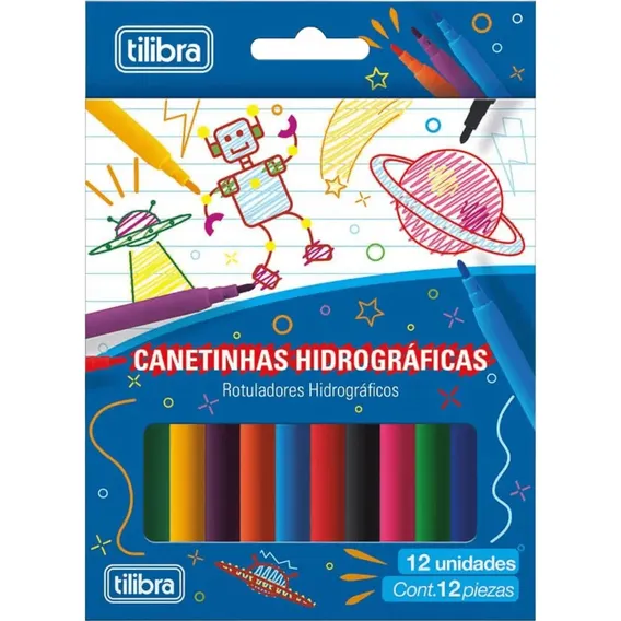 Canetinha Hidrocor Tilibra - 12 Cores Foto 1