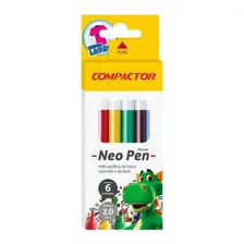 Canetinha Hidrográfica 6 Cores Compactor Neo Pen Mirim Foto mini 1