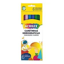 Canetinha Hidrográfica Acrilex 6 Cores Foto mini 1