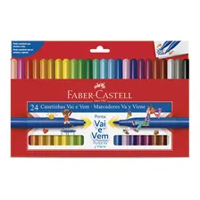 Canetinhas Faber Castell 24 Cores Hidrocor Ponta Vai E Vem Foto  mini 1