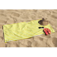 Canga Listras Amarelo E Branco Com Pompom Tamanho Único Foto mini 2