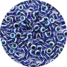 Çanga Olho Grego Redondo Azul Furo Passante 8mm 100 Foto mini  3