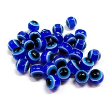 Çanga Olho Grego Redondo Azul Furo Passante 8mm 100 Foto  mini 1
