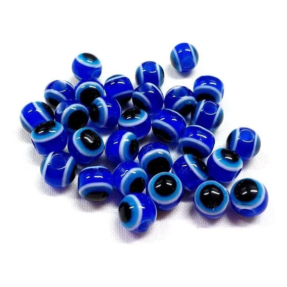 Çanga Olho Grego Redondo Azul Furo Passante 8mm 100 Foto 1