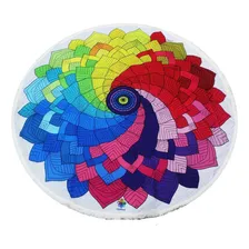 Canga Praia Colorida Personalizada Mandala Coloricasa Grande Cor Branco Foto mini 1