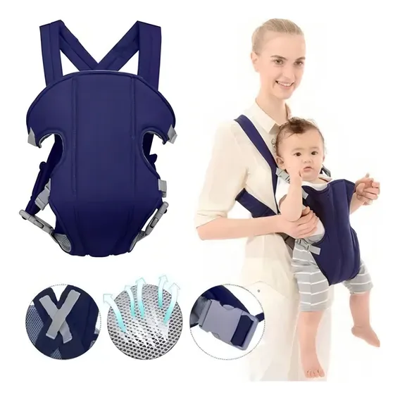 Canguru Reforcado para Segurar Bebe Grupo Online cor Azul marinho Foto 1