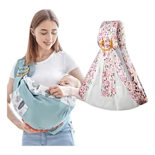 Canguru Wrap Sling Carregador De Bebê 3 Posições Mucca Cor Rosa Flores Tamanho Único Foto  mini 1