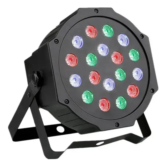 Canhão Refletor Led 18 Leds Rgb Bivolt Dmx Digital Strobo Foto 1