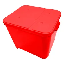 Canister Container Porta Ração 15kg Cachorro Tampa Vermelha Cor Vermelho Foto  mini 1