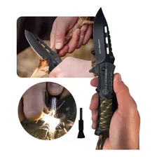 Canivete Bolso 21cm Portátil Tático Perdeneira Pesca Caça Cor Preto Foto mini 2