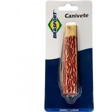 Canivete Inox Lamina Com Ponta 80x14mm Brasfort Cod:1325 Cor Marrom-claro Foto mini 2