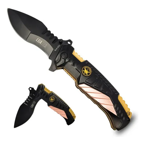 Canivete Luatek Aço Inoxidável D23 Preto Full Metal Foto 1